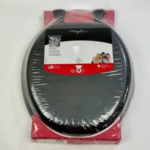 Mayfair 13EC 047 Soft Round Toilet Seat Black Easy Clean &‎ Change Cushioned y2k
